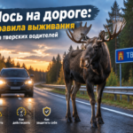 Лось на дороге: правила выживания для тверских водителей