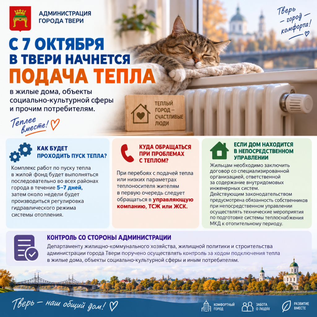 Утвержден график подачи тепла в жилые дома в 2026 году