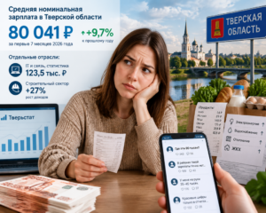 Тверьстат насчитал жителям региона среднюю зарплату в 80 тысяч рублей